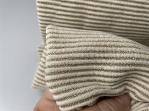 Jersey jacquard - skøn creme og guld